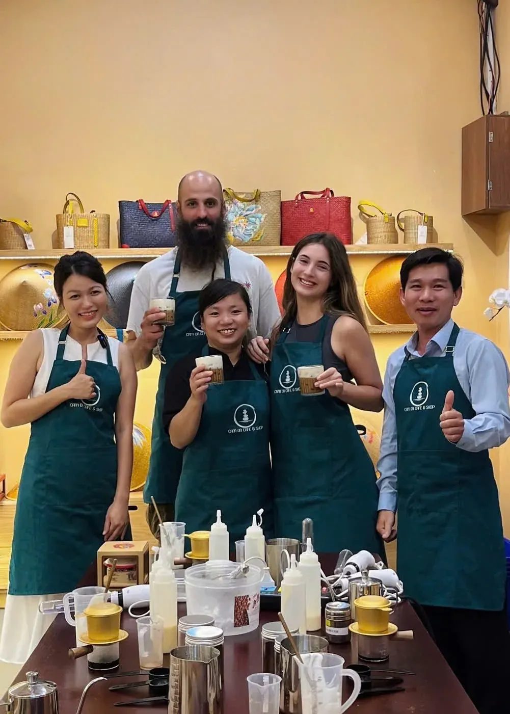 Instructor sharing coffee stories with guests